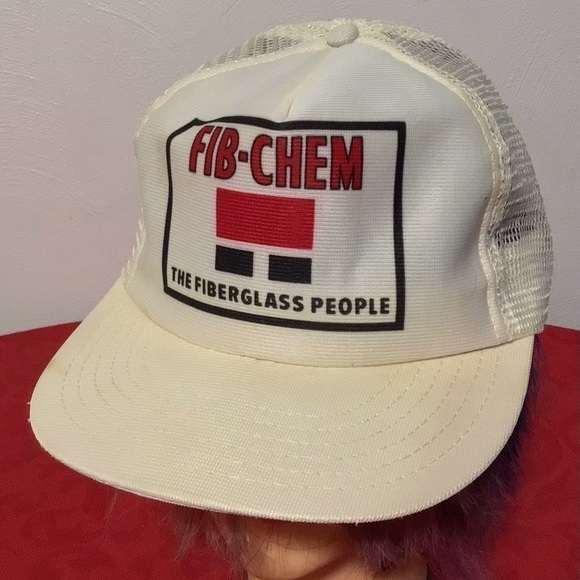 Vintage FIB-CHEM Snapback Trucker w Mesh Cap Hat - Picture 1 of 7
